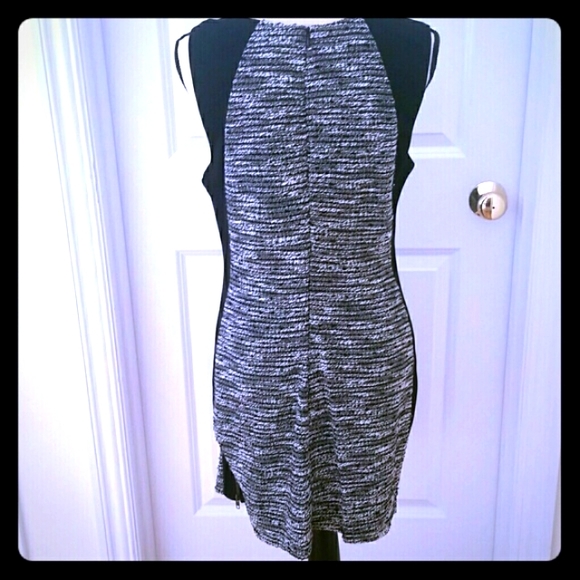 Sanctuary Sleeveless Boucle Paneled Dress Black White Size Large - Picture 3 of 7